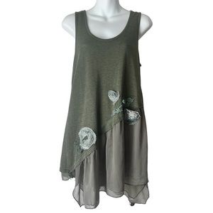 Pretty Angel‎ Olive Sleeveless Blouse/dress size medium